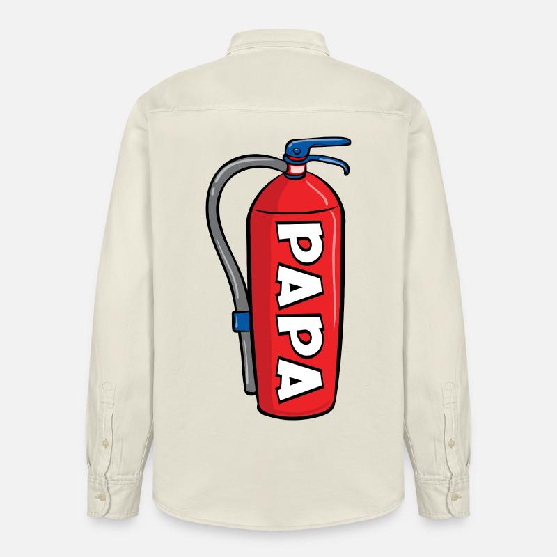Annonceur du bébé - Papa pompier - Chemise unisexe coupe décontractée bio Stanley/Stella - écru doux