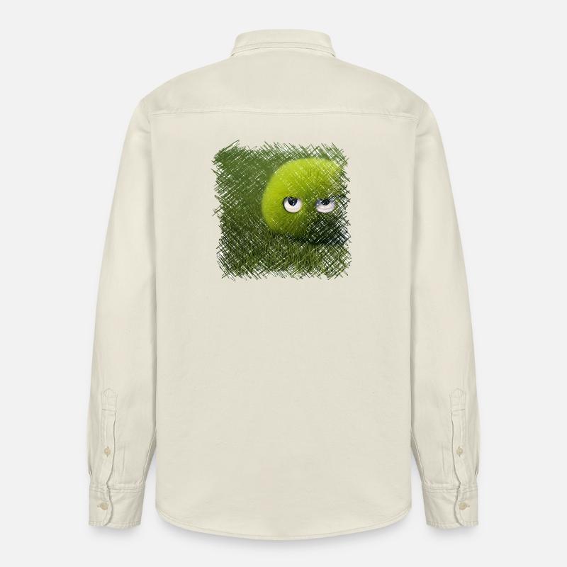 Drôle de boule d’herbe verte - Chemise unisexe coupe décontractée bio Stanley/Stella - écru doux