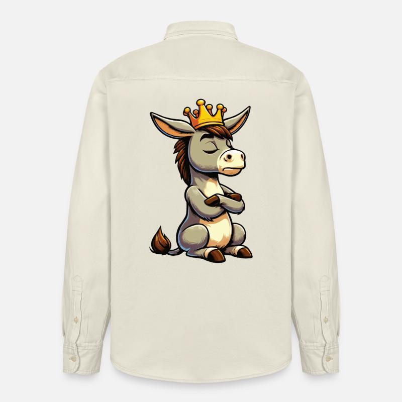 Esel Eselchen Eselhalter Muli Langohresel Muli - Relaxed Fit Unisex Organic Hemd von Stanley/Stella - Natur