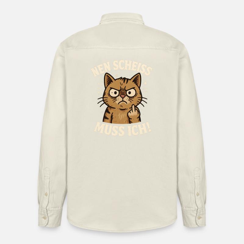 Nen Scheiss Muss Ich Katze - Relaxed Fit Unisex Organic Hemd von Stanley/Stella - Natur