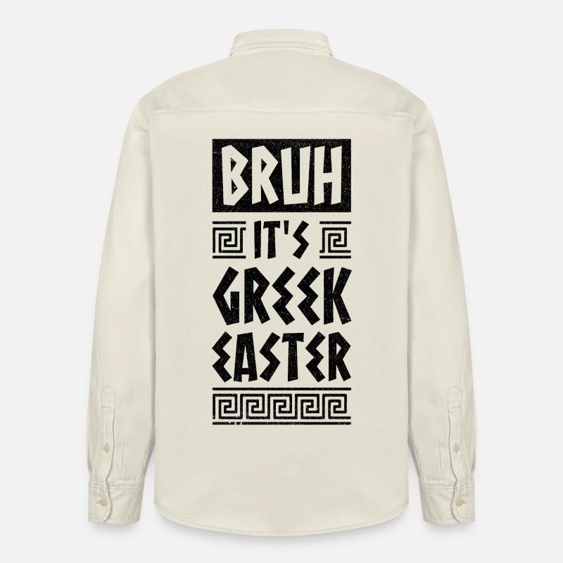 Pasqua greca Fratello È Pasqua greca Buona Pasqua - Camicia unisex vestibilità rilassata bio di Stanley/Stella - ecru morbido