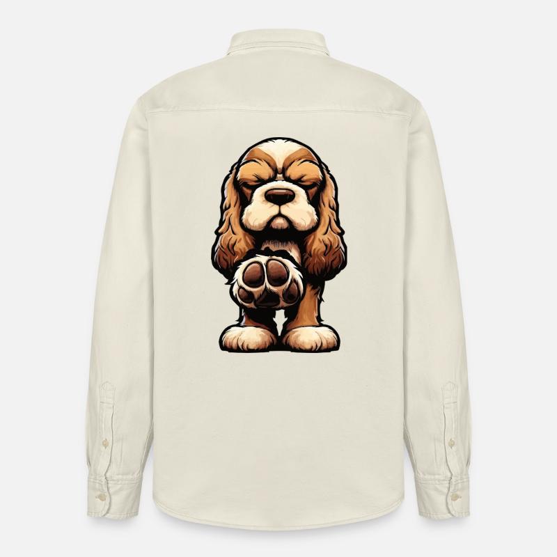 Cocker Spaniel Cockerhund Cocker Spaniel Besitzer - Relaxed Fit Unisex Organic Hemd von Stanley/Stella - Natur