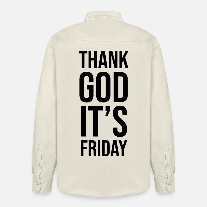 Dieu merci, c’est vendredi - Chemise unisexe coupe décontractée bio Stanley/Stella - écru doux