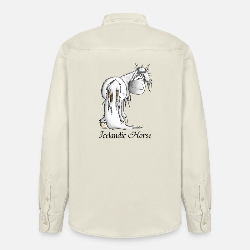 Wilder Wikinger Isländer - Pferd - Relaxed Fit Unisex Organic Hemd von Stanley/Stella - Natur