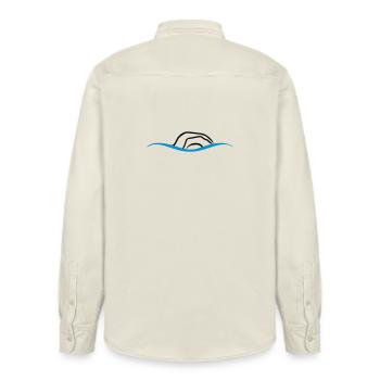 schwimmen - Relaxed Fit Unisex Organic Hemd von Stanley/Stella - Natur - Hinten - AI Model Male 178 light (178cm)