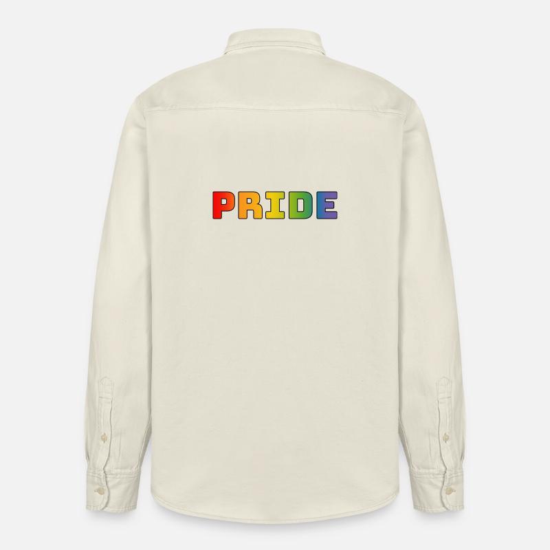 rainbow pride LGBT LGBTQI queer - Chemise unisexe coupe décontractée bio Stanley/Stella - écru doux