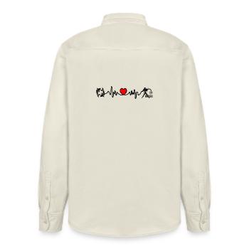 Heart rate cardio Pisces Aquarius - Relaxed Fit Unisex Organic Shirt by Stanley/Stella - soft Ecru - Back - AI Model Male 178 light (178cm)