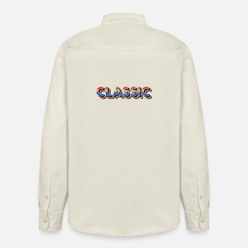 Klassischer Regenbogen-Retro-Text - Relaxed Fit Unisex Organic Hemd von Stanley/Stella - Natur