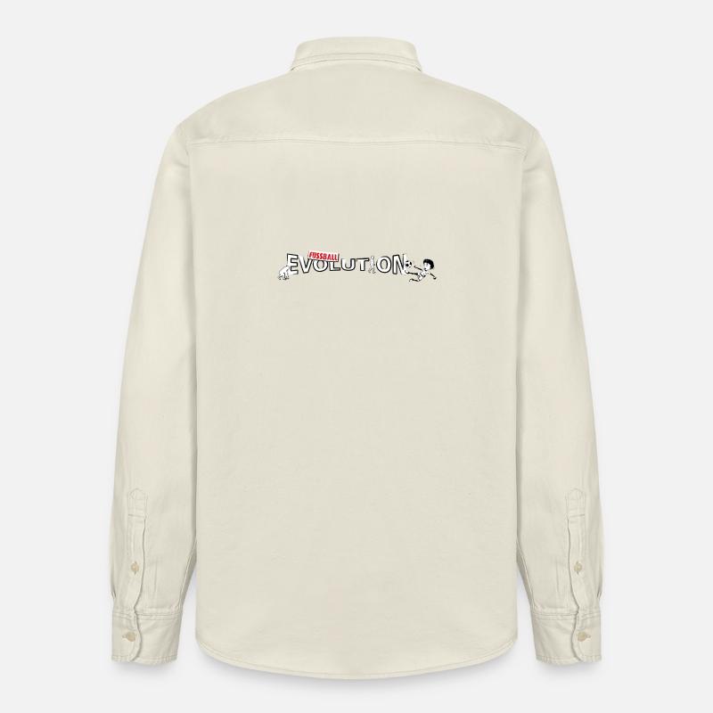 Football Evolution | Evolution Design - Relaxed Fit Unisex Organic Shirt by Stanley/Stella - soft Ecru