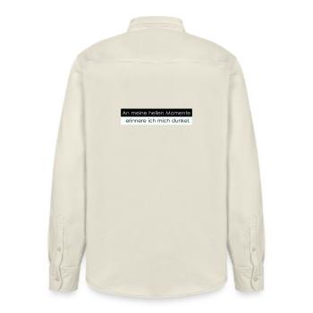 Helle Momente - Relaxed Fit Unisex Organic Hemd von Stanley/Stella - Natur - Hinten - AI Model Male 178 light (178cm)