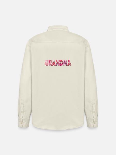 Großmutter Pink Plaid Buchstaben Patchwork - Relaxed Fit Unisex Organic Hemd von Stanley/Stella - Natur