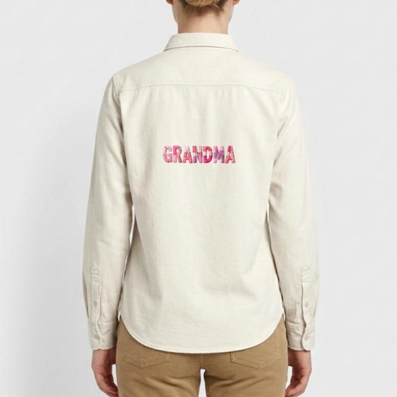 Großmutter Pink Plaid Buchstaben Patchwork Relaxed Fit Unisex Organic Hemd von Stanley/Stella