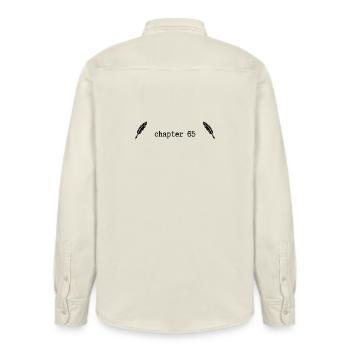 chapter 65 Birthday - Relaxed Fit Unisex Organic Shirt by Stanley/Stella - soft Ecru - Back - AI Model Male 178 light (178cm)