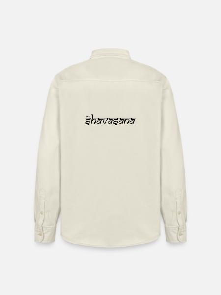 OM SHAVASANA - Relaxed Fit Unisex Organic Shirt by Stanley/Stella - soft Ecru