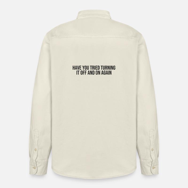 Support technique informatique - Chemise unisexe coupe décontractée bio Stanley/Stella - écru doux