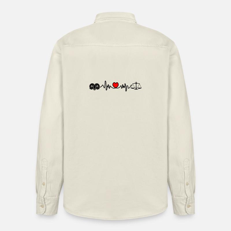 Herzfrequenz-Cardio-Ram-Skala - Relaxed Fit Unisex Organic Hemd von Stanley/Stella - Natur