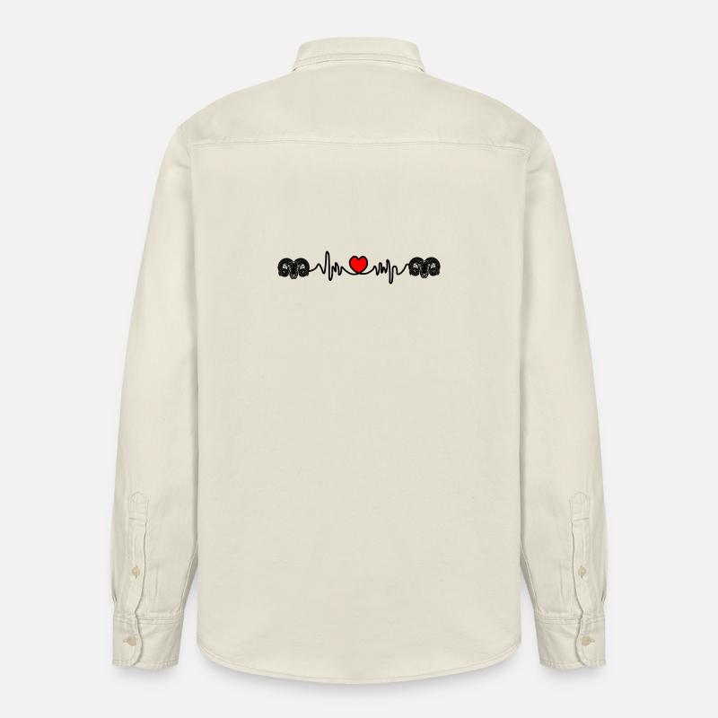 Herzfrequenz Cardio Ram Ram Ram - Relaxed Fit Unisex Organic Hemd von Stanley/Stella - Natur
