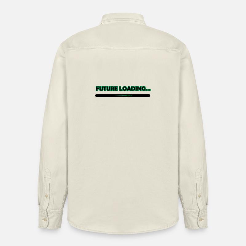 Future Loading Progress Tee - Relaxed Fit Unisex Organic Shirt by Stanley/Stella - soft Ecru