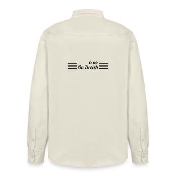 Heute Abend auf Breizh! - Relaxed Fit Unisex Organic Hemd von Stanley/Stella - Natur - Hinten - AI Model Male 178 light (178cm)