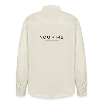 YOU + ME Shirt – Valentine's Day Couple - Relaxed Fit Unisex Organic Shirt by Stanley/Stella - soft Ecru - Back - AI Model Male 178 light (178cm)