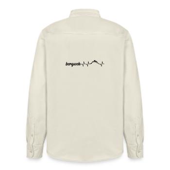 Bergweh Pulsschlag Berge - Exklusiv - Relaxed Fit Unisex Organic Hemd von Stanley/Stella - Natur - Hinten - AI Model Male 178 light (178cm)