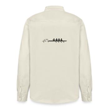 Rowing Heartbeat Women's Fours - Relaxed Fit Unisex Organic Shirt by Stanley/Stella - soft Ecru - Back - AI Model Male 178 light (178cm)