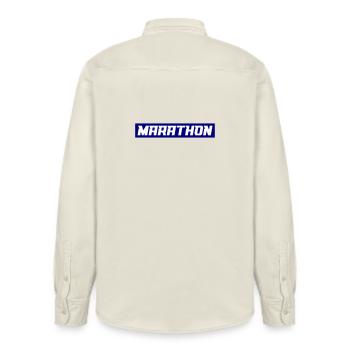 marathon - Chemise unisexe coupe décontractée bio Stanley/Stella - écru doux - Dos - AI Model Male 178 light (178cm)