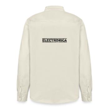 Electronica - Relaxed Fit Unisex Organic Hemd von Stanley/Stella - Natur - Hinten - AI Model Male 178 light (178cm)