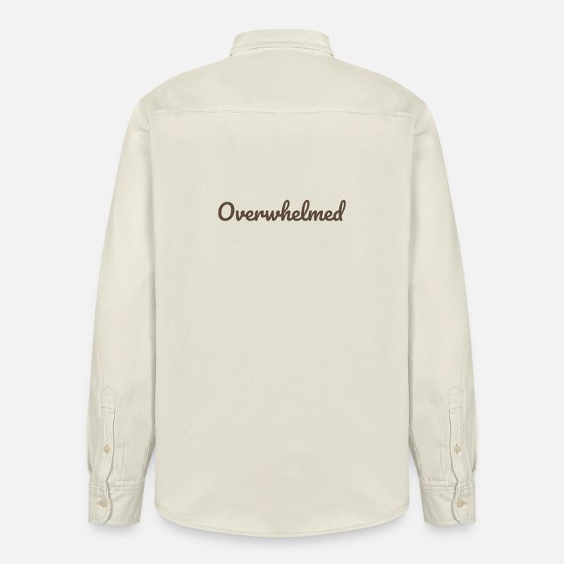 Überwältigt Script-Text in Braun - Relaxed Fit Unisex Organic Hemd von Stanley/Stella - Natur