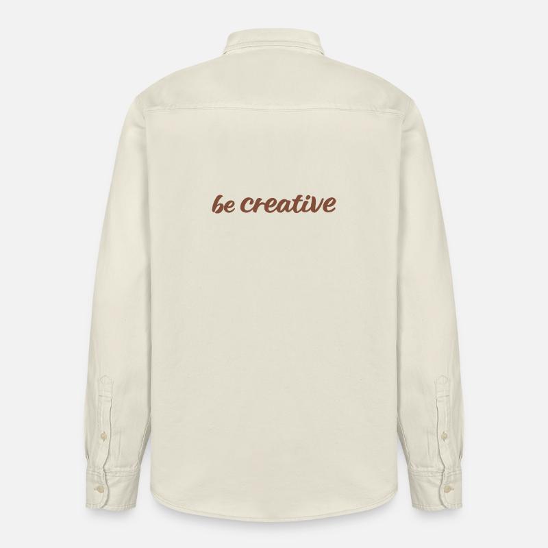 Be Creative Script Marron - Chemise unisexe coupe décontractée bio Stanley/Stella - écru doux