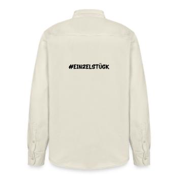 Einzelstück - Relaxed Fit Unisex Organic Hemd von Stanley/Stella - Natur - Hinten - AI Model Male 178 light (178cm)