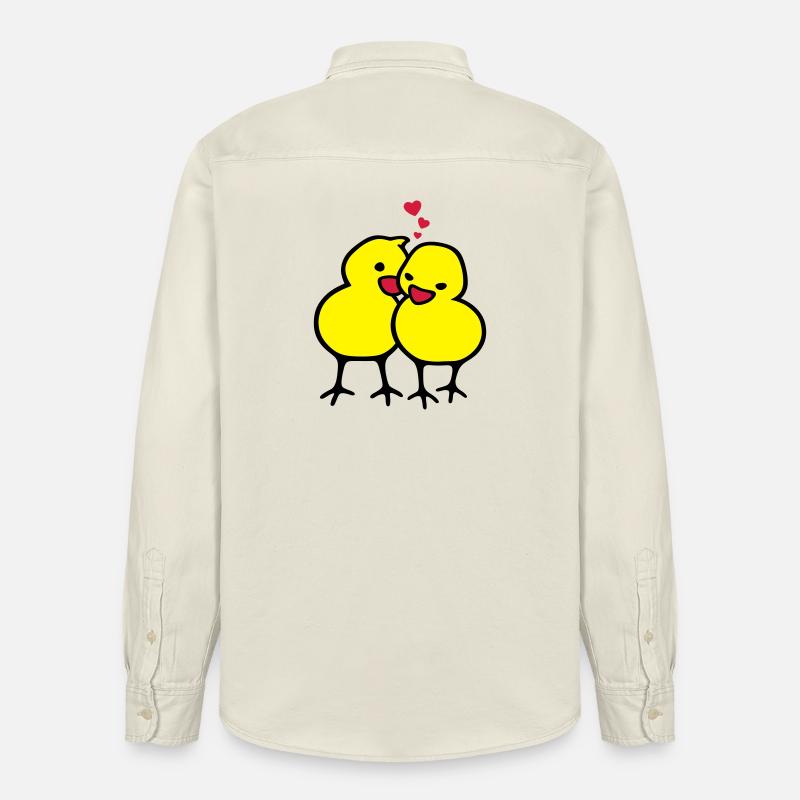 Chicks in Love (c) - Relaxed Fit Unisex Organic Hemd von Stanley/Stella - Natur