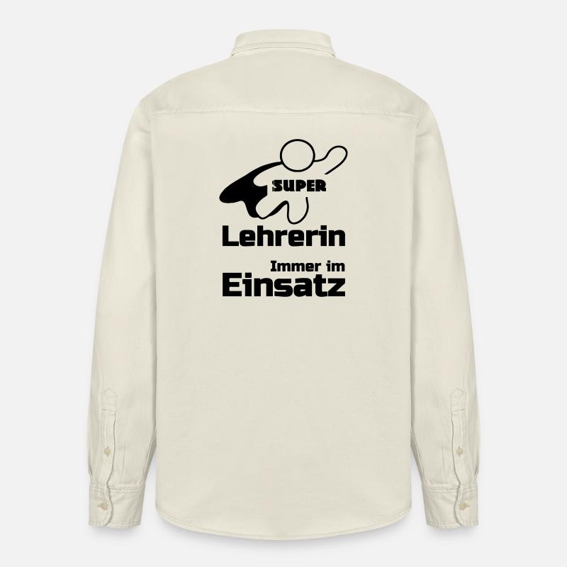 Super Lehrerin Geschenk - Relaxed Fit Unisex Organic Hemd von Stanley/Stella - Natur
