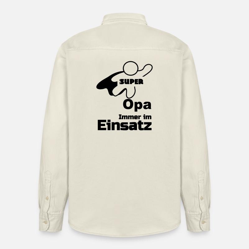 Super Opa Geschenk - Relaxed Fit Unisex Organic Hemd von Stanley/Stella - Natur