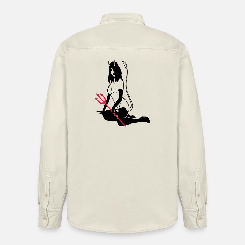 Teufelchen - Relaxed Fit Unisex Organic Hemd von Stanley/Stella - Natur