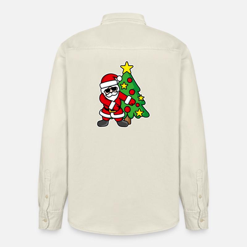 Weihnachtsmann-Weihnachtsbaum FLOSS DANCE FLOSSING - Relaxed Fit Unisex Organic Hemd von Stanley/Stella - Natur