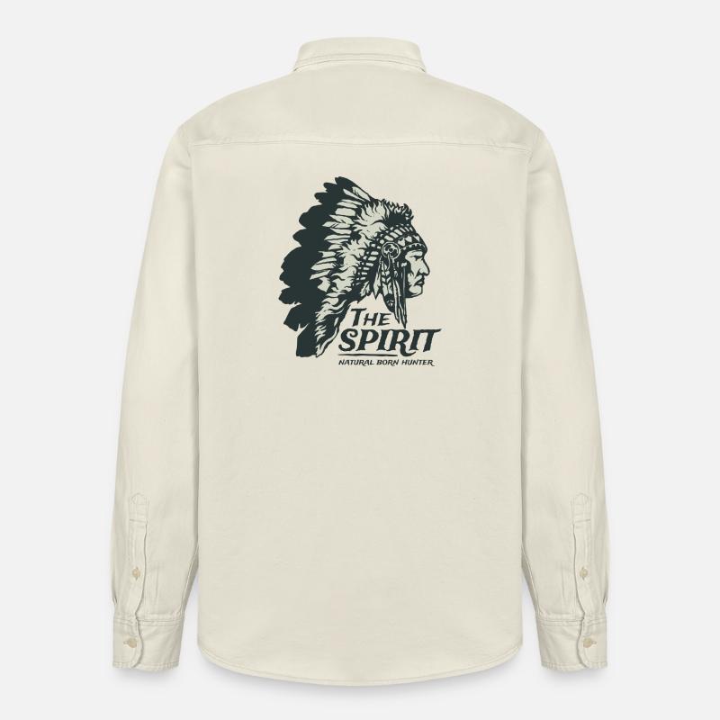 Indianer Häuptling Apache Federschmuck Geschenk - Relaxed Fit Unisex Organic Hemd von Stanley/Stella - Natur