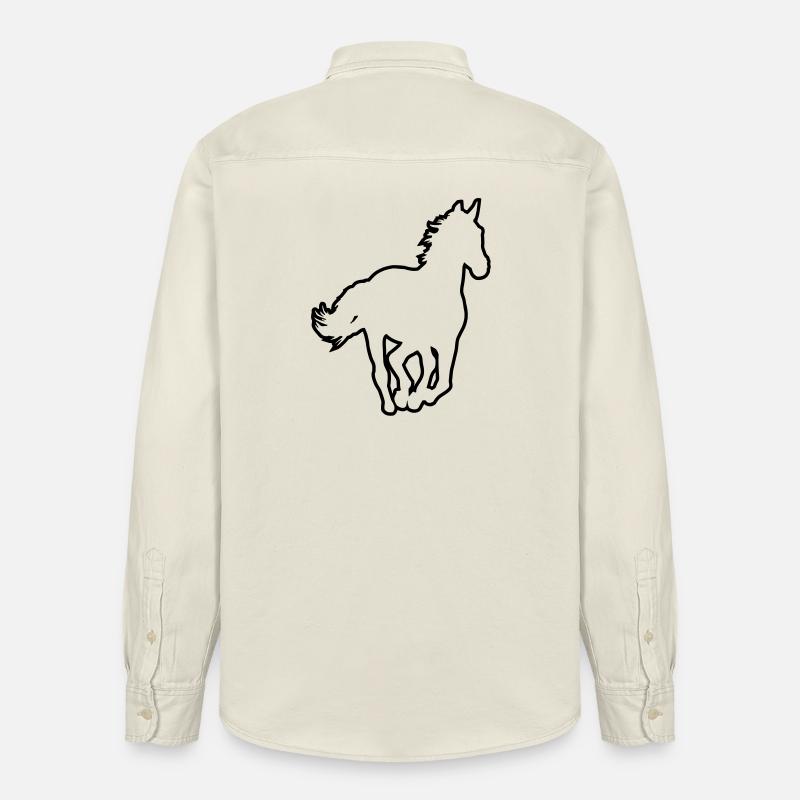 Un cheval - Chemise unisexe coupe décontractée bio Stanley/Stella - écru doux