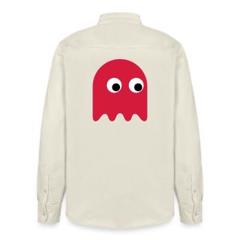 Jeu Classics Ghost - Chemise unisexe coupe décontractée bio Stanley/Stella - écru doux - Dos - AI Model Male 178 light (178cm)