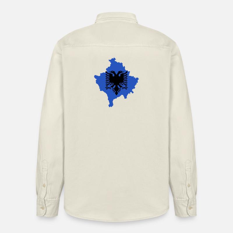 Drapeau du Kosovo « Aigle albanais » - Chemise unisexe coupe décontractée bio Stanley/Stella - écru doux