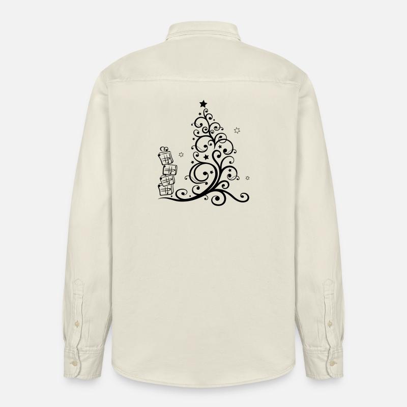 Weihnachtsbaum mit Geschenken und Sternen - Relaxed Fit Unisex Organic Hemd von Stanley/Stella - Natur