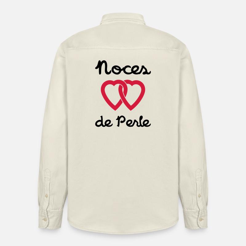 Noces de Perle - Chemise unisexe coupe décontractée bio Stanley/Stella - écru doux
