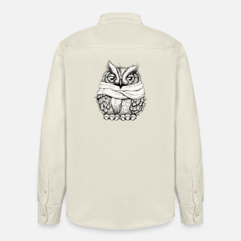 Frierende Eule - Relaxed Fit Unisex Organic Hemd von Stanley/Stella - Natur