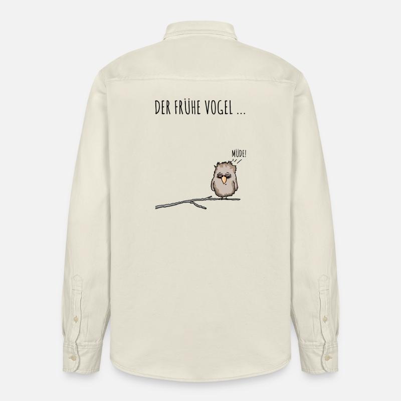 Der fruehe Vogel schwarz - Relaxed Fit Unisex Organic Hemd von Stanley/Stella - Natur
