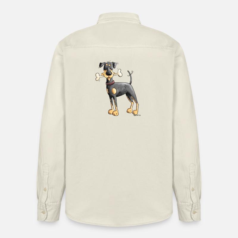 Dobermann Oder Pinscher mit Knochen - Relaxed Fit Unisex Organic Hemd von Stanley/Stella - Natur