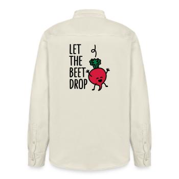 Let the beet drop - Relaxed Fit Unisex Organic Hemd von Stanley/Stella - Natur - Hinten - AI Model Male 178 light (178cm)
