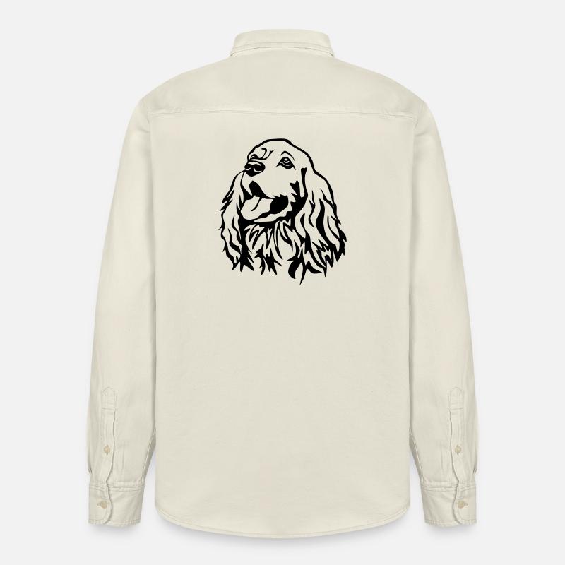 Tête de Cocker Spaniel - Chemise unisexe coupe décontractée bio Stanley/Stella - écru doux