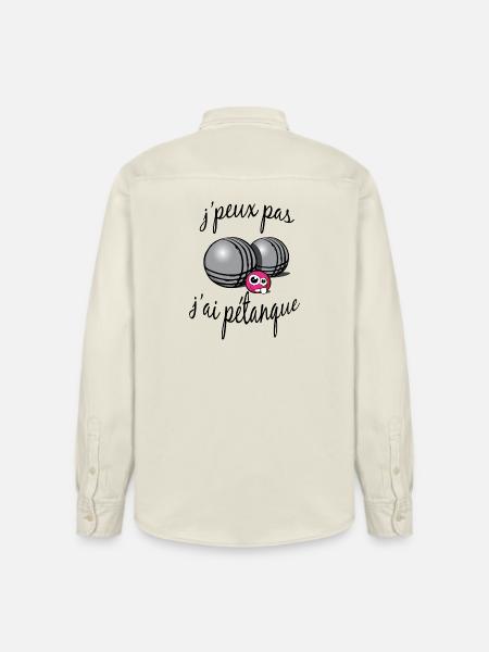 j'peux pas j'ai pétanque - Chemise unisexe coupe décontractée bio Stanley/Stella - écru doux