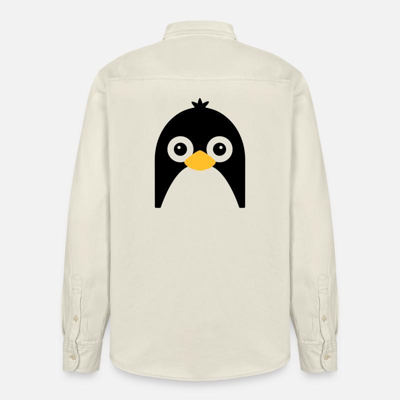 Visage de pingouin mignon - Chemise unisexe coupe décontractée bio Stanley/Stella - écru doux