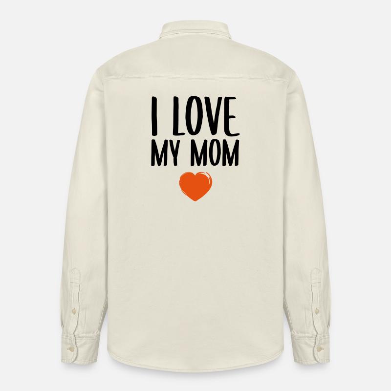 J'aime ma mère - Chemise unisexe coupe décontractée bio Stanley/Stella - écru doux